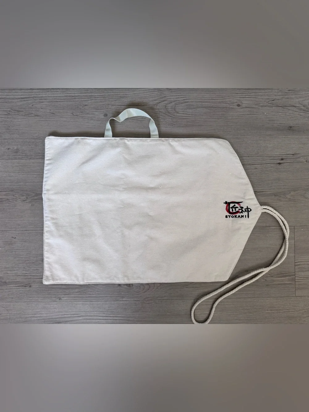 Syokami white canvas roll up storage bag
